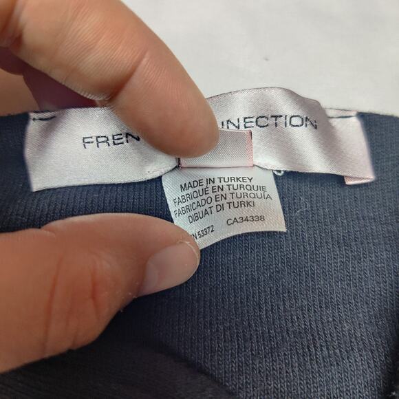 French Connection B&W Stripe Paris Chic Retro A-line Open Back Knit Dress 8 Twee - Picture 10 of 14